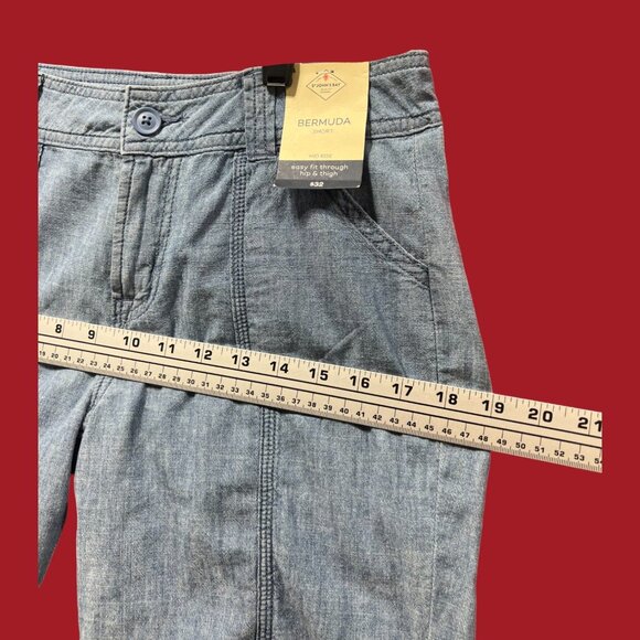 St. John's Bay - Women's Mid-Rise Cargo Bermuda Short - Light Blue - 4 - Picture 6 of 16